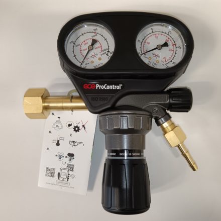 GCE ProControl® DRUCKMINDERER, CO2 30 l/min W21.8x1/14" G3/8" HOLLÄNDER, SCHLAUCHTÜLLE