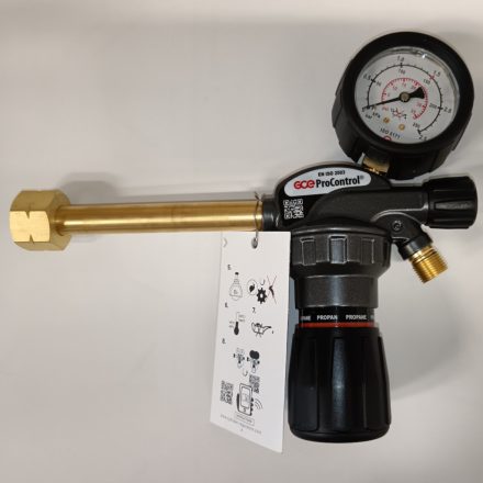 GCE ProControl® DRUCKMINDERER, LPG 1.5/2.5 bar W21.8x1/14" LINKSDRALL G3/8" LINKSDRALL HOLLÄNDER, SCHLAUCHTÜLLE, MIT 2 MANOMETER